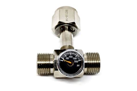 CO2-Zylinder-Zweiwege-T-Splitter – vorne