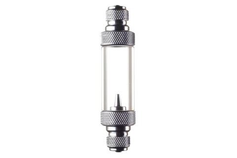 Inline CO2 Bubble Counter & Integriertes Rückschlagventil in Silber Messing