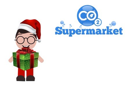 Foto eines Weihnachtsgeschenkgutscheins von CO2 Supermarket