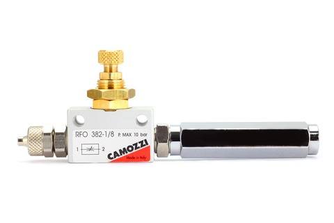 Foto von Camozzi Precision Flow Controller mit Kompression und Erweiterung